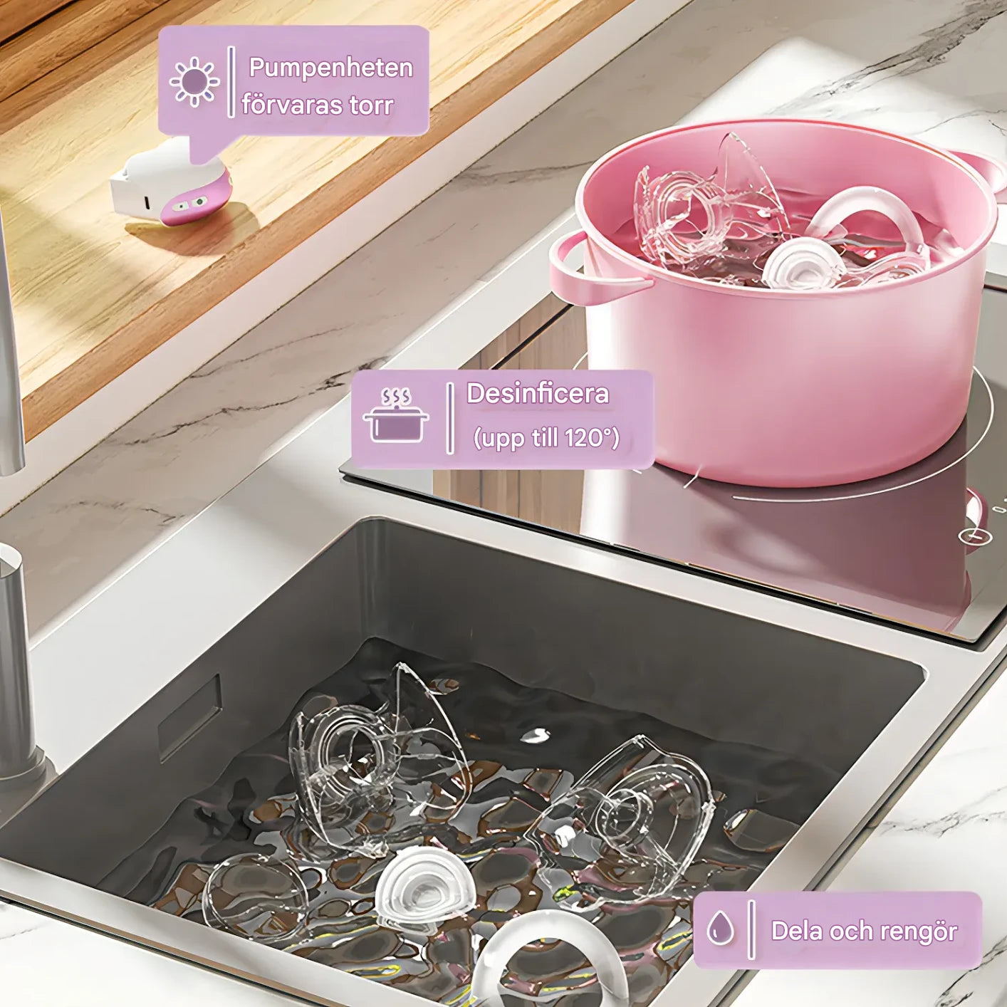 NurturaFlow Bärbar Bröstpump – Handsfree, Tyst & Uppladdningsbar