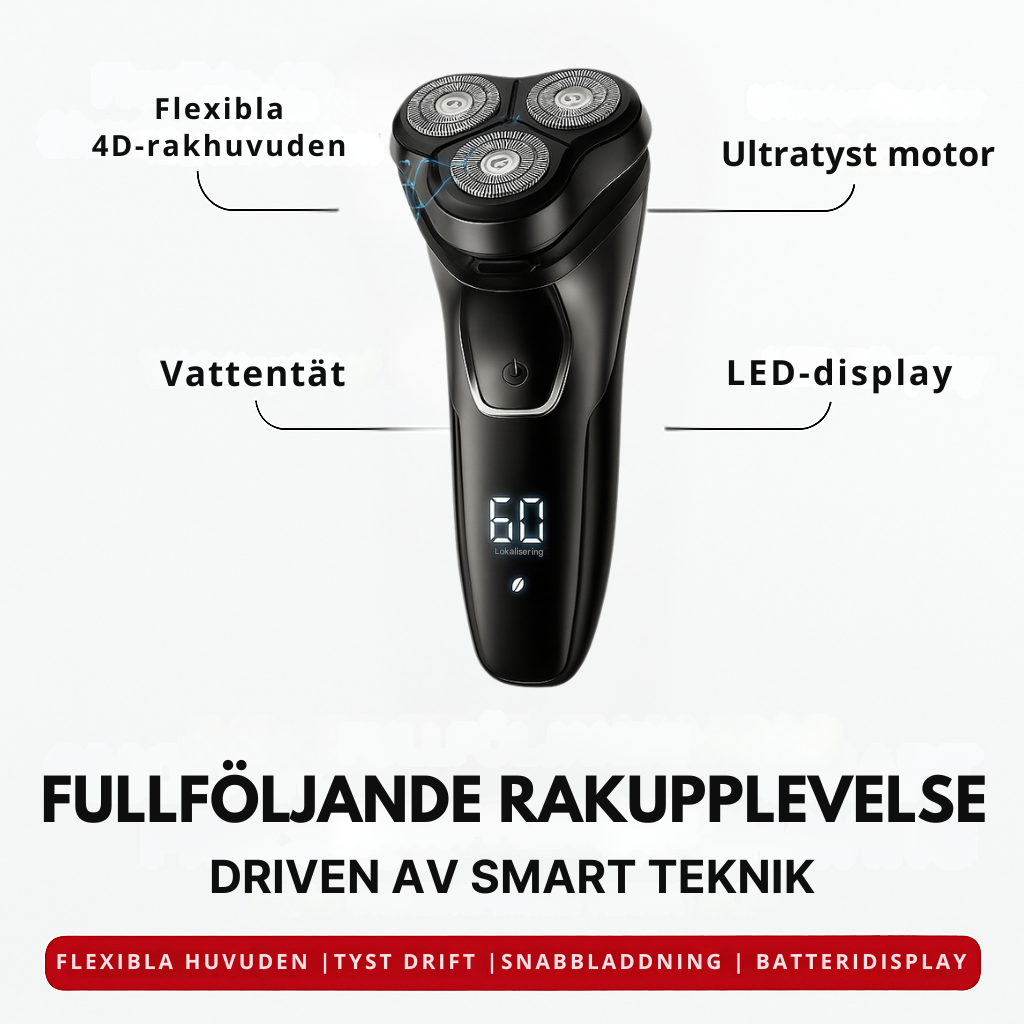 SmoothTrim One – 4D-rakapparat med precisionsblad, uppfällbar trimmer och vattentät design