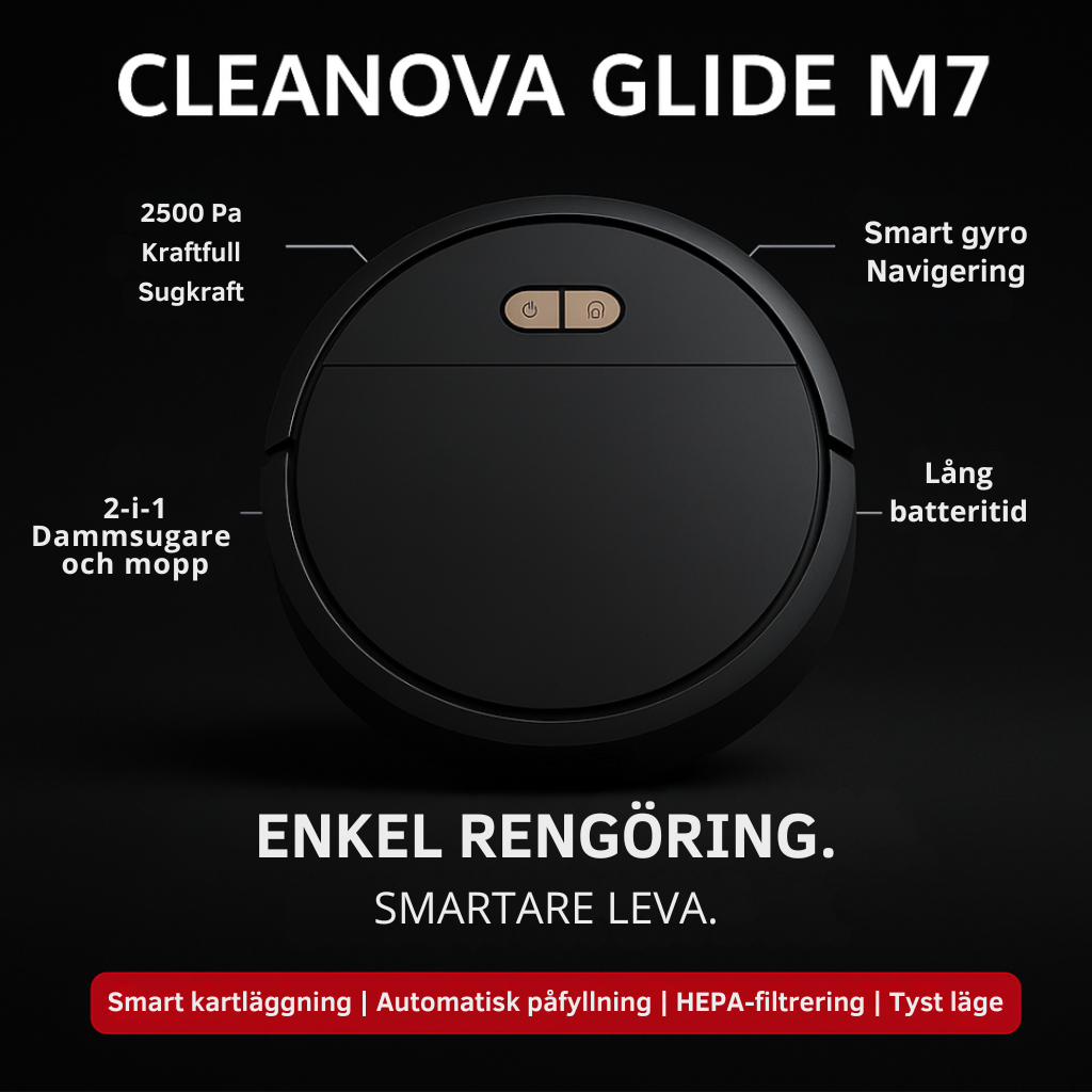 Cleanova Glide M7 – Smart Robotdammsugare