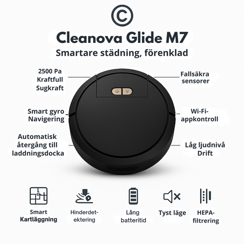 Cleanova Glide M7 – Smart Robotdammsugare