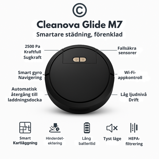 Cleanova Glide M7 – Smart Robotdammsugare