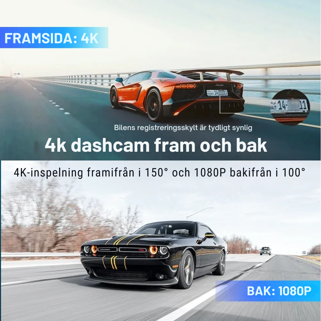 VegaDrive: Smart bilkamera i 4K Full HD