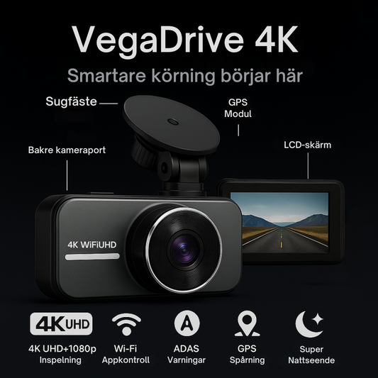 VegaDrive: Smart bilkamera i 4K Full HD