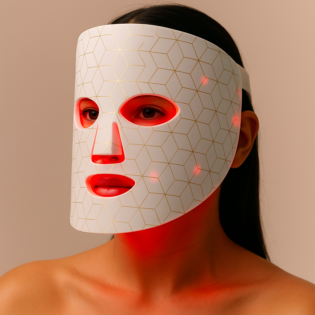 LumaGlow 7-Färgs LED Mask – Ljusterapi för Strålande Hud