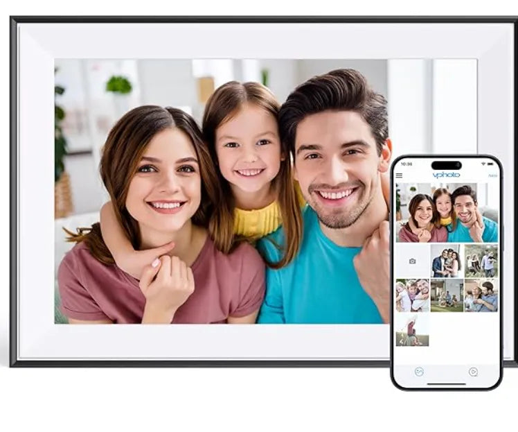 Frameora HD WiFi Fotoram – 10,1" IPS-pekskärm,