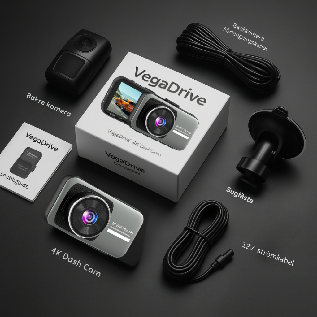 VegaDrive: Smart bilkamera i 4K Full HD