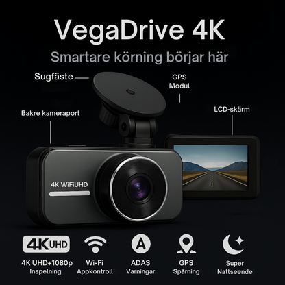 VegaDrive: Smart bilkamera i 4K Full HD